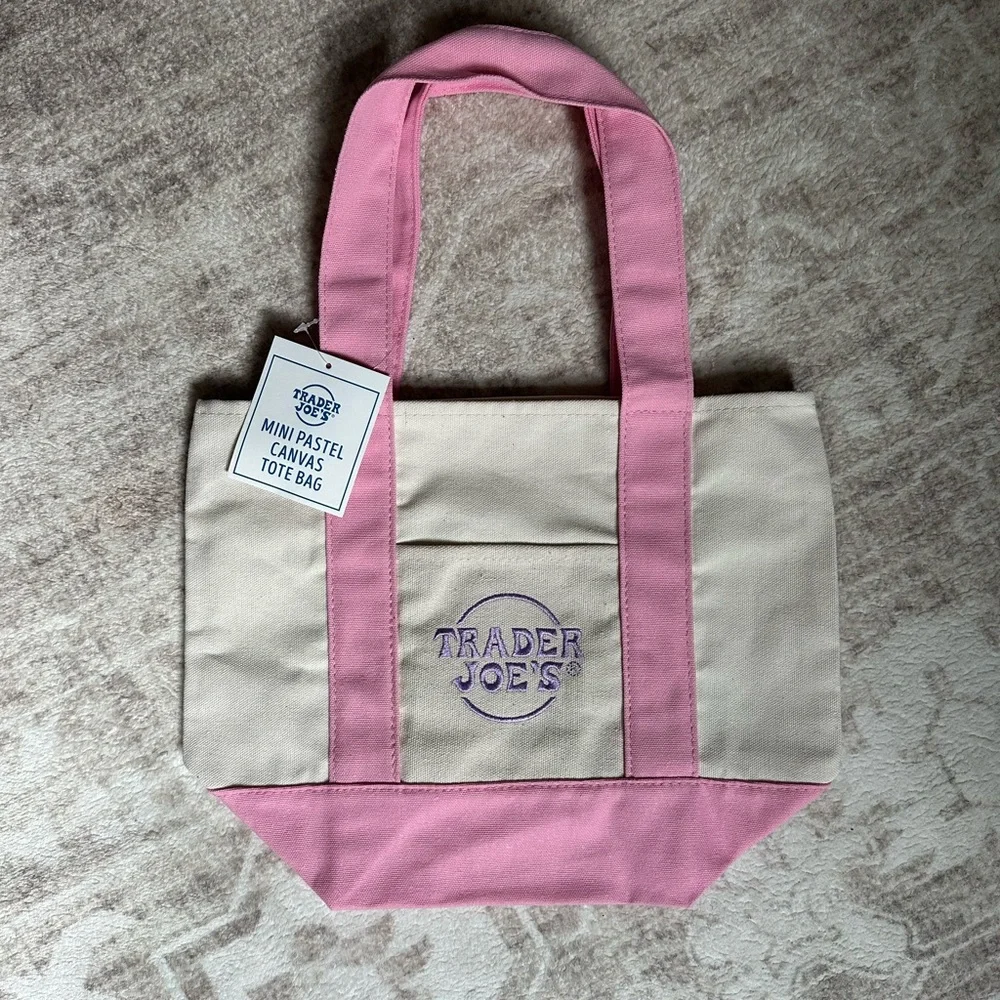 Trader Joe’s Mini Tote Pink - Picture 1 of 2